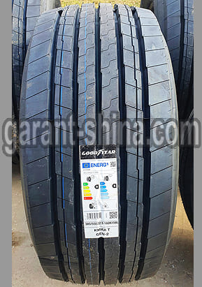 Goodyear KMAX T Gen-2 (прицепная) 385/55 R22.5 160K 20PR - Фото протектора с этикеткой